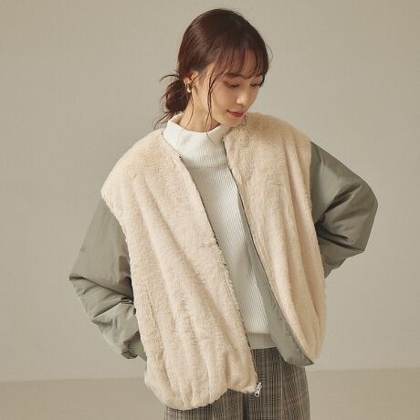 リバーシブル】エコファーコンビリバーシブルMA-1 | アバハウス マヴィ 