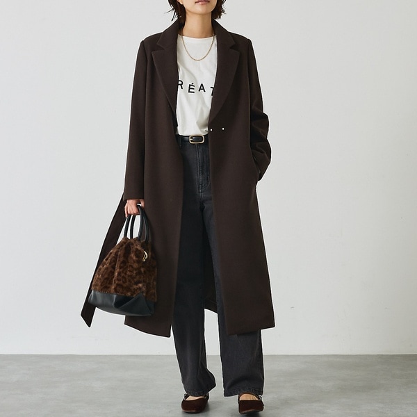 SLOBE IENA ECO WOOL チェスターコート　ブラック ECO WOOL チェスターコート（チェスターコート）｜SLOBE IENA