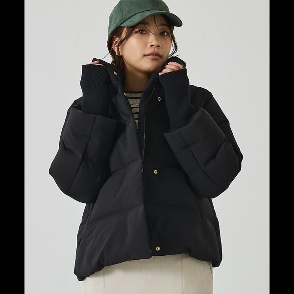 WEB Domani掲載】袖リブシームレススタンドダウン/ロングセラー/定番