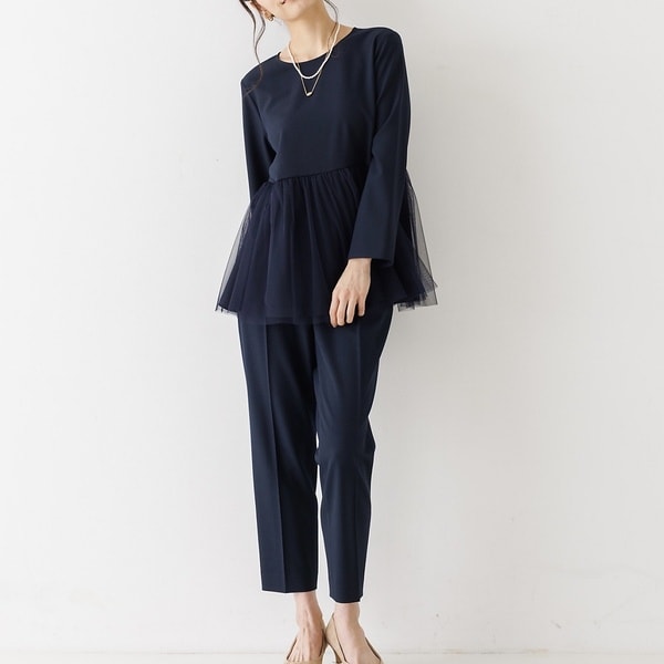 レイヤードもオススメ薄手ツイード素材】ツイードフリンジトップス