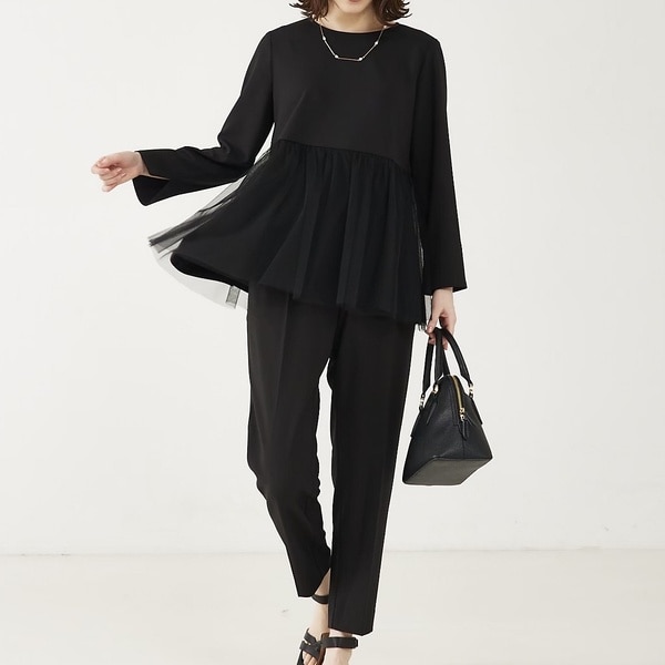 レイヤードもオススメ薄手ツイード素材】ツイードフリンジトップス