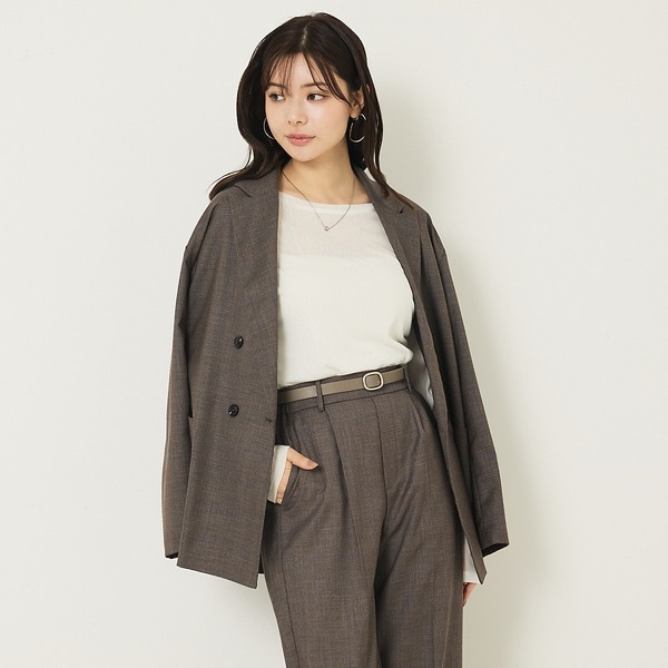 フォックスブレンドトリムニットジャケット | リリーブラウン(LILY
