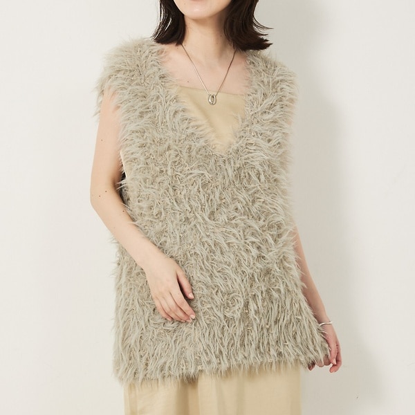 スローブイエナ/slobe iena フレンチリネンコットンベスト 麻 ジレ 2024SS スローブイエナ フレンチリネンコットンベスト 麻 ジレ