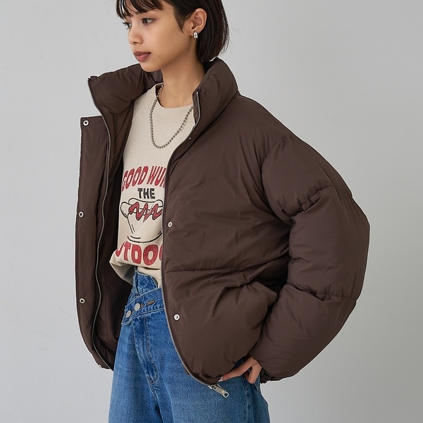 WEB限定】SHIPS any: 中綿 ダブル ジップ スタンド ブルゾン