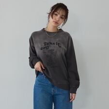 ラグランプリントプルオーバー