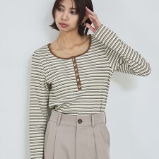 ボーダーヘンリーネックプルオーバー【予約】