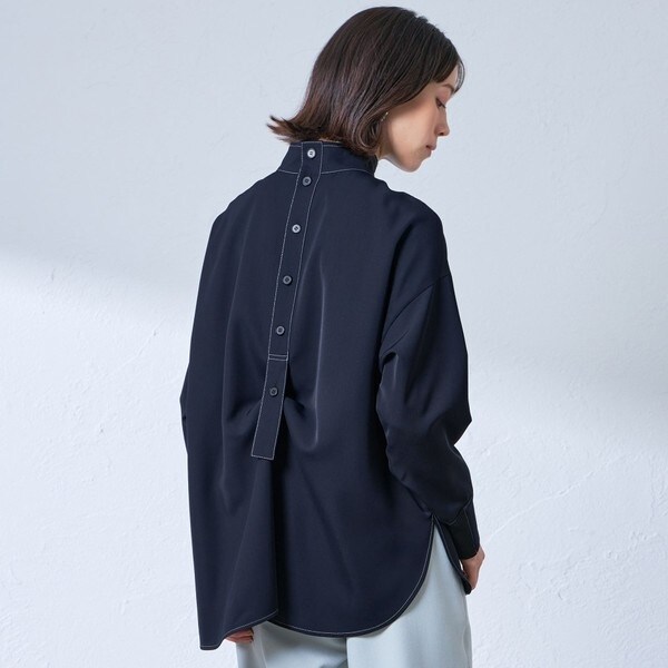 NAVY】【大人気定番】バックボタンブラウス | キャスト コロン(CAST