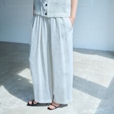 【着用しわ軽減/セットアップ対応】シアータックギャザーパンツ