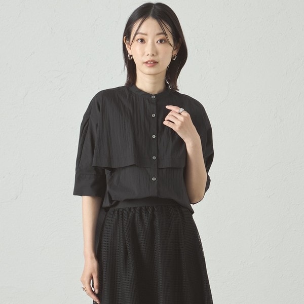 フラワー柄ヘンリーネックブラウス【ROCHAS Premiere