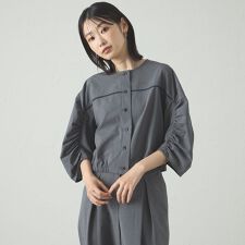 キャスト コロン(CAST:)の【着用シワ軽減/セットアップ対応】ギャザースリーブブラウス