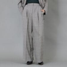キャスト コロン(CAST:)の【CAST COLON】ツータックチェックイージーパンツ