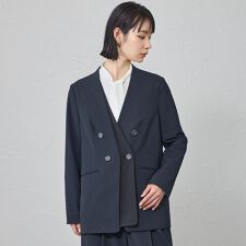 【はっ水/UV対策/セットアップ対応】フェイクレイヤードバイカラージャケット