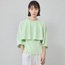 【1枚で着映える/手洗い可能】レイヤードニット