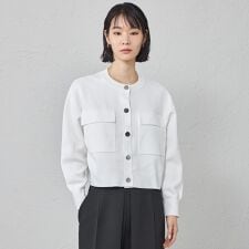 【着回し抜群/手洗い可能】フォルムニットジャケット