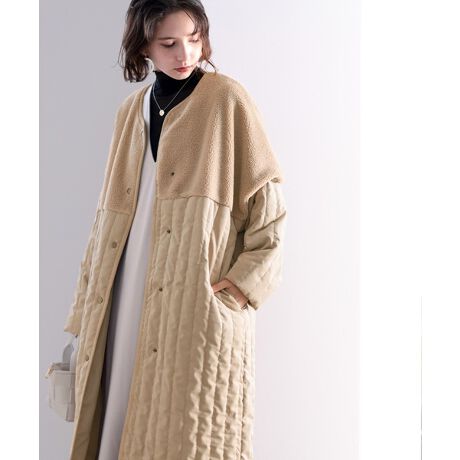 すっぽり 暖か ボア切り替えフェザーキルティングコート クラシカルエルフ Classical Elf Ce ファッション通販 マルイウェブチャネル