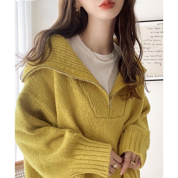 旅行ハーフジップ