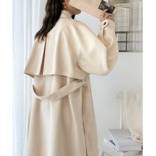 クラシカルエルフ(Classical Elf)の【25AW新色】360度上品魅せ。2wayスタンドカラーボリュームスリーブニットモッサトレンチコート