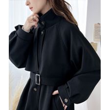 【25AW新色】360度上品魅せ。2wayスタンドカラーボリュームスリーブニットモッサトレンチコート