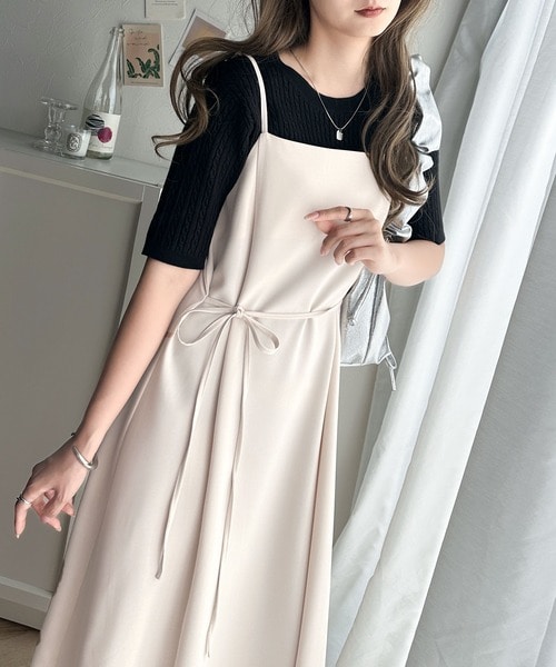KBF 2wayシャーリングミニワンピース　ホワイト KBF｜2WAYシャーリングミニワンピース | Rakuten Fashion(楽天
