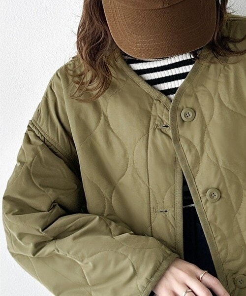 René ライトグリーン ノーカラージャケット Mサイズ 小さいサイズ]ノー