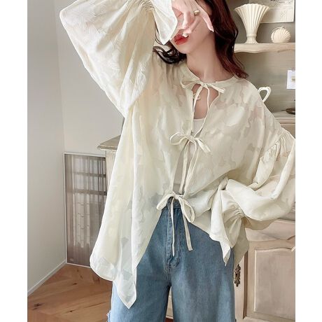 mily bilet】レディライクにさらっと羽織る 花柄シアージャガード 