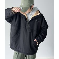 クラシカルエルフ(Classical Elf)の《Javaジャバコラボ》古着ライクなデザインが目を惹く。リバーシブルハーフジップナイロンボアブルゾン