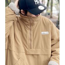 クラシカルエルフ(Classical Elf)の《Javaジャバコラボ》古着ライクなデザインが目を惹く。リバーシブルハーフジップナイロンボアブルゾン