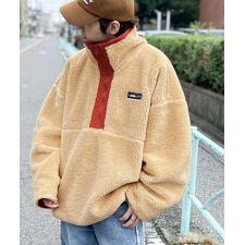 クラシカルエルフ(Classical Elf)の《Javaジャバコラボ》古着ライクなデザインが目を惹く。リバーシブルハーフジップナイロンボアブルゾン