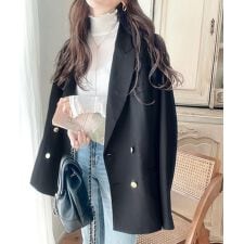 クラシカルエルフ(Classical Elf)の気軽に羽織れる大人のブレザー。サイドスリットオーバーサイズ ダブルジャケット