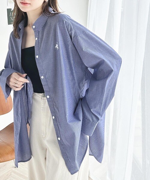 Melt the lady アイレットベルトドレスシャツ トップス 長袖 Melt the lady アイレットベルトドレスシャツ トップス 長袖