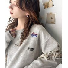 《Javaジャバコラボ》着るだけで今っぽさ叶う。ランダム刺繍クロップド丈裏起毛スウェット