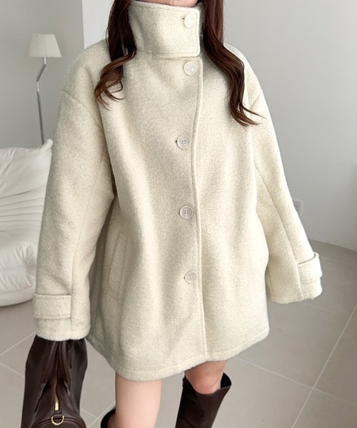 美品 Louere ウエストシェイプフレアチェスターコート M 426】ウエストシェイプフレアチェスターコート | Louere (ルエレ