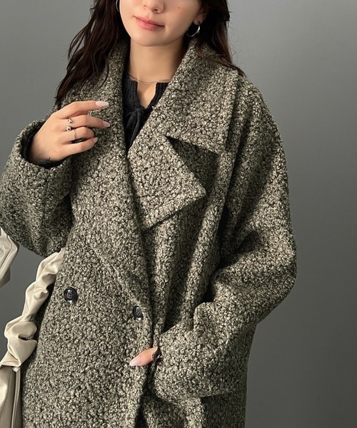 定番・リネン混】tac:tacビッグシルエットロングコートM