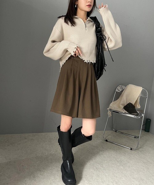 sheller フロントタックキュロット パンツ classicalelf パンツ ボリュームフロントタックキュロットパンツ