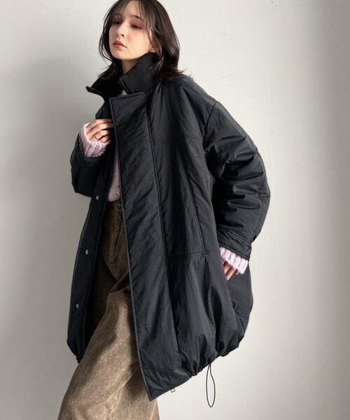 大きいサイズOK chuclla シャツ風中綿ロングコート S L LL 3L エコダウンライトダウン ce0780011_16.jpg