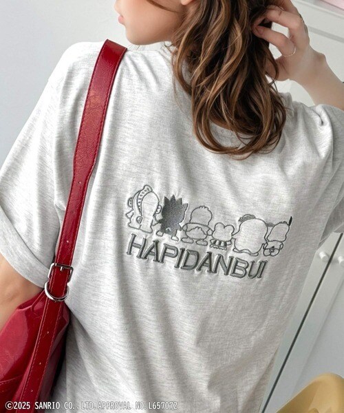 【Sanrio characters/サンリオキャラクターズ】はぴだんぶいバック刺繍ビッグTシャツ