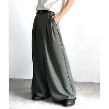 Three-Tuck Y2K Super Wide Trousers／Y2Kスーパーワードスラックス