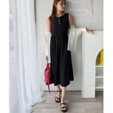 【接触冷感】選べる2丈！美ラインノースリーブワンピース（UVカット 防シワ機能付き ）