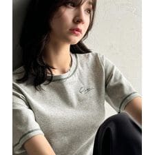 1枚で今っぽデザイン♪PAEAN刺繍配色ステッチチビTシャツ（半袖）