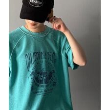 《JaVaジャバコラボ》裏使いヴィンテージライクピグメントプリント半袖スウェット(トップス)