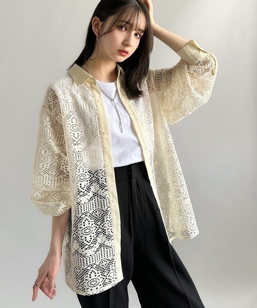 JOURNAL STANDARD ファットシルエットシャツ 花柄 CLEL】Loose Draped Floral Pattern Shirt/ルーズドレープ花柄