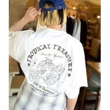 《JaVaジャバコラボ》周りと差がつくアート感。綿100％ タイ☆トロピカルフルーツ柄☆ビッグT