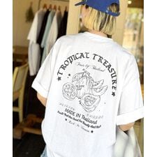 《JaVaジャバコラボ》周りと差がつくアート感。綿100％ タイ☆トロピカルフルーツ柄☆ビッグT