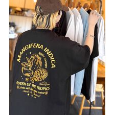 《JaVaジャバコラボ》周りと差がつくアート感。綿100％ タイ☆トロピカルフルーツ柄☆ビッグT