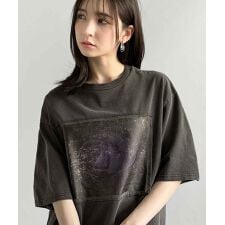 Pigment-Dyed Double-Layered Design Print T-Shirt