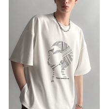 Face Graphic Oversized Double-Knit T-Shirt