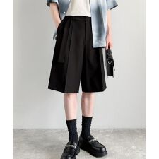 「涼やか上品。」ベルト付きルーズシルエットショートスラックス