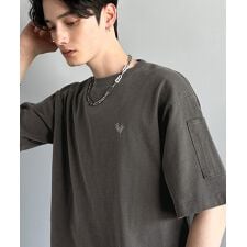 「イマドキな、古着感。」袖ポケット付きピグメント加工刺繍入りTシャツ