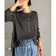 クラシカルエルフ(Classical Elf)の【2025AW新作】品よく、楽ちん。シルケット素材 レイヤード ラウンドヘム 長袖 ロンTEE