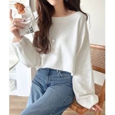 クラシカルエルフ(Classical Elf)の【25AW新作】さらり滑らか。綿100％タック入りバルーンスリーブプルオーバー(長袖)